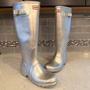 Hunter Original Metallic Silver Tall Rain Boots